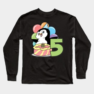 Fifth 5th Birthday Penguin Children's Birthday Long Sleeve T-Shirt